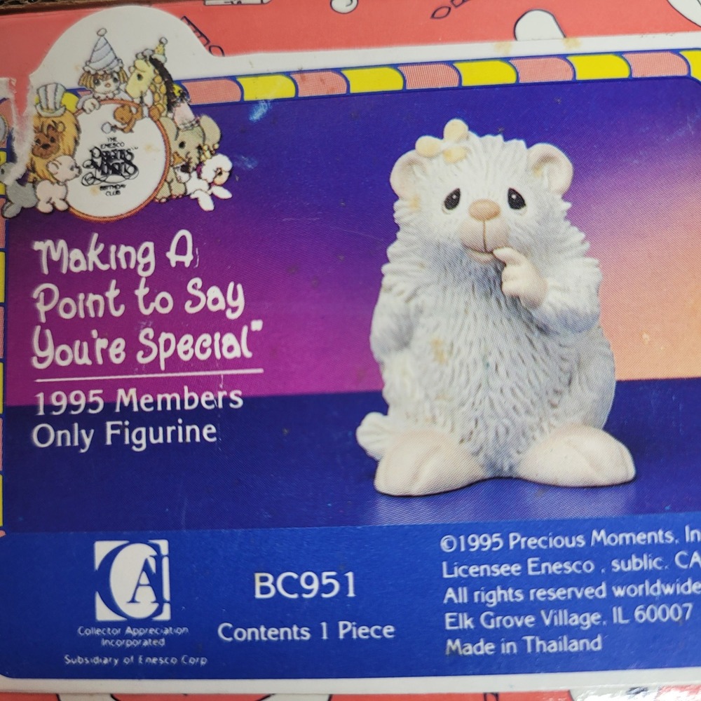 Precious Moments Making A Point to Say You're Special Hamster Figurine BC951